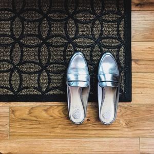 Vince Camuto Silver Mule Slides